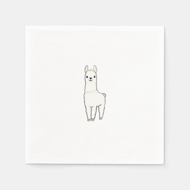 Servilleta De Papel Llama adorable tematico  (Anverso)