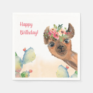 Servilleta De Papel Llama Boho Personalizado 