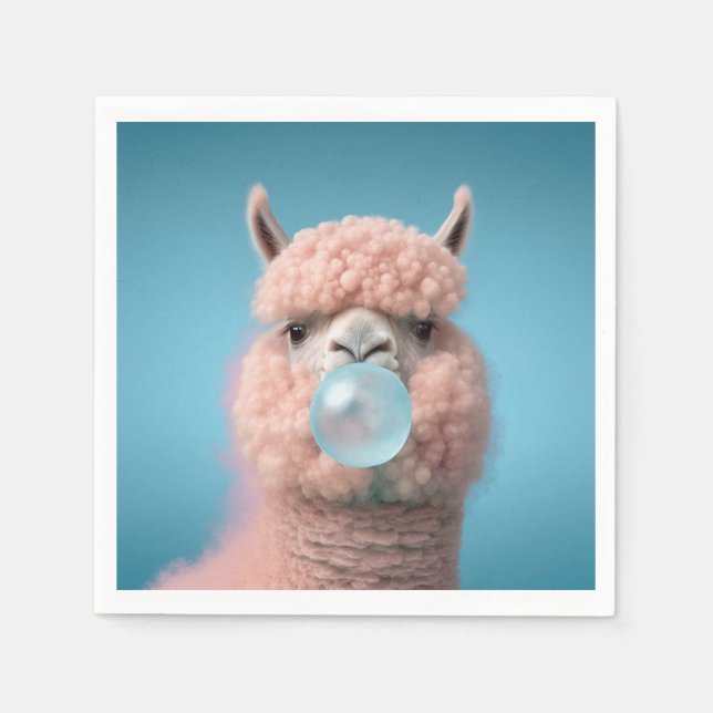 Servilleta De Papel Llama Bubblegum Funny (Anverso)