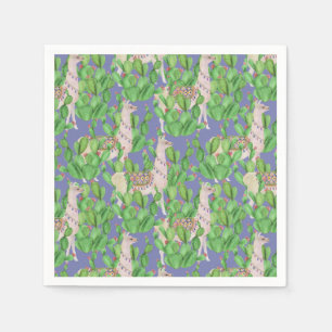 Servilleta De Papel Llama de la acuarela y modelo de Catus