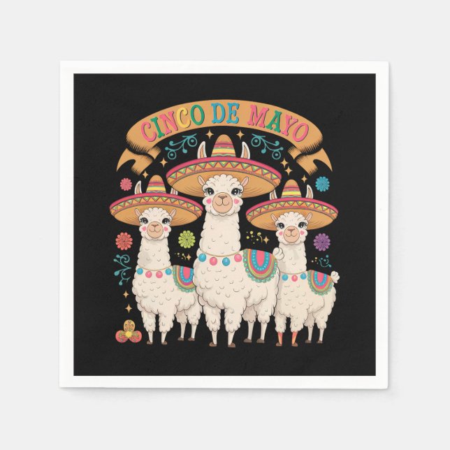Servilleta De Papel Llama gracioso Cinco De Mayo Fiesta Fiesta (Anverso)