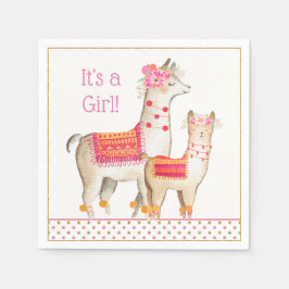 Servilleta De Papel Llama Mama Baby Girl Shower Napkins
