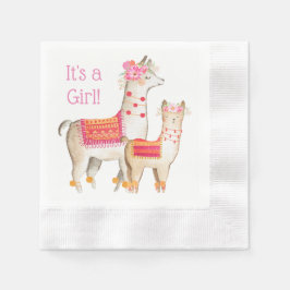 Servilleta De Papel Llama Mama Baby Girl Shower Napkins