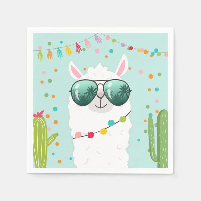 Servilleta De Papel Llama Rama Papel Napkins Fiesta Fiesta Alpaca (Anverso)