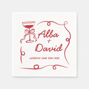 Servilleta De Papel Llamadas Bodas Napkins Llamadas Mano Brillante