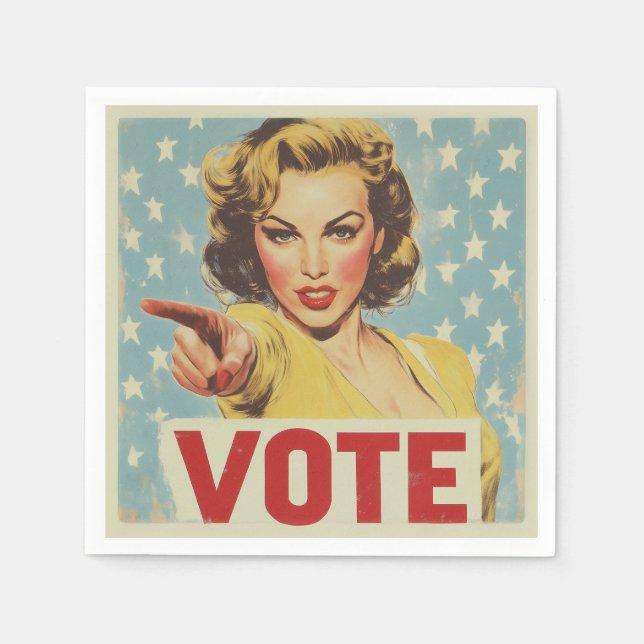 Servilleta De Papel Llamado Patriótico a la Acción: ¡Vota! (Anverso)