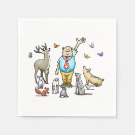 Servilleta De Papel Llamando a todos los animales Cumpleaños