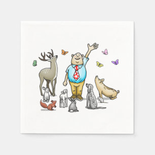 Servilleta De Papel Llamando a todos los animales Cumpleaños