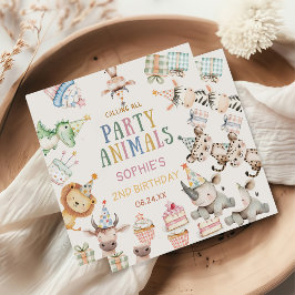 Servilleta De Papel Llamando a todos los animales de fiesta Cumpleaños