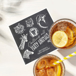 Servilleta De Papel Llamando a todos los animales Fiestas Chalkboard C