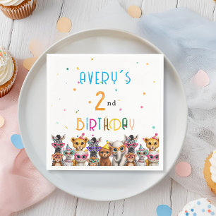 Servilleta De Papel ¡Llamando a todos los animales fiesteros! Cumpleañ