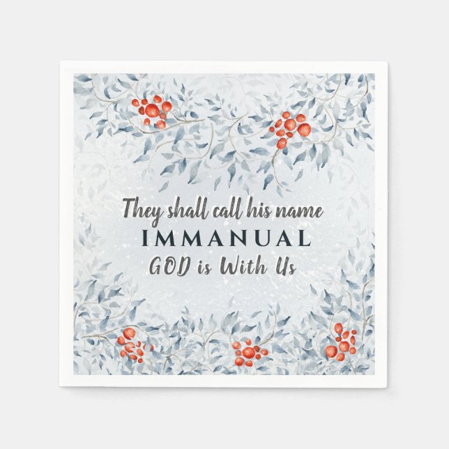 Servilleta De Papel Llamarán a su nombre Immanuel, Navidades (Anverso)