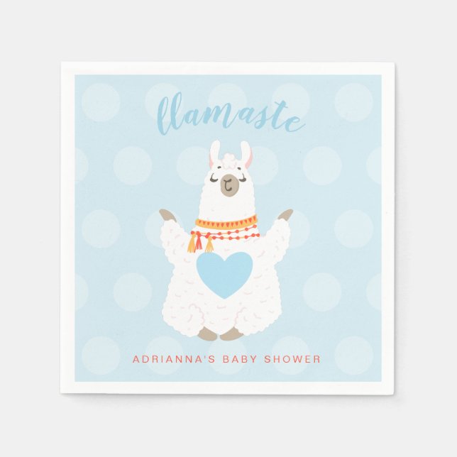 Servilleta De Papel Llamaste Llama Yoga Baby Shower Papel (Anverso)