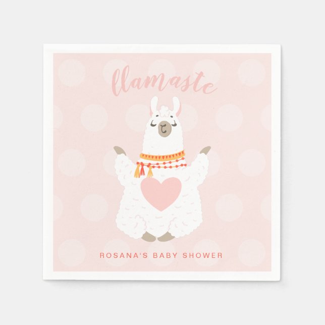 Servilleta De Papel Llamaste Llama Yoga Fiesta de Bebé Papel (Anverso)
