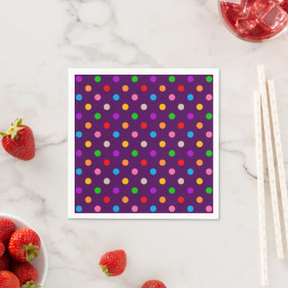 Servilleta De Papel Llamativos Lunares Arcoíris Purpura