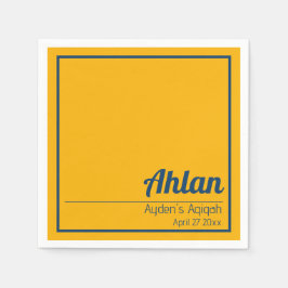 Servilleta De Papel Llanura de color amarillo azul sólido, Baby Shower