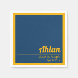 Servilleta De Papel Llanura de color sólido amarillo azul, Baby Shower