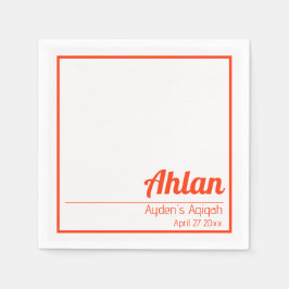 Servilleta De Papel Llanura de color sólido Naranja blanco, Aqiqah Bab