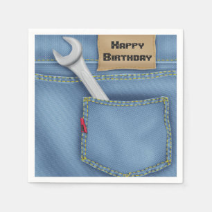 Servilleta De Papel Llave en Jean Pocket por cumpleaños