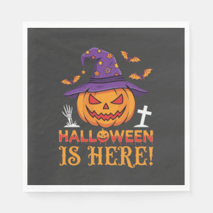 Servilleta De Papel Llega Halloween Bruja Calabaza Vector