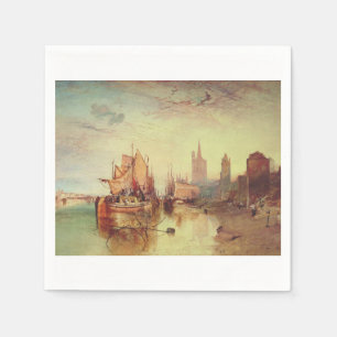 Servilleta De Papel Llegada de un barco de paquete por Joseph Turner