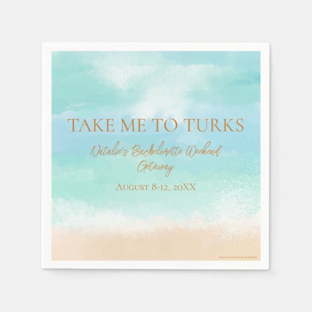 Servilleta De Papel Llévame a chicas de vacaciones a Turcas viaje de s (Anverso)