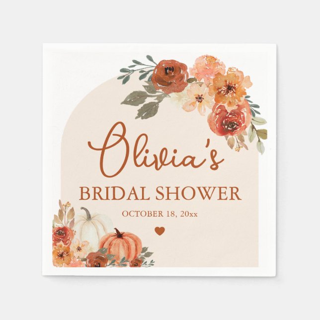 Servilleta De Papel Lluvia de Amor Boho Calabaza Terracota Baño de Nov (Anverso)