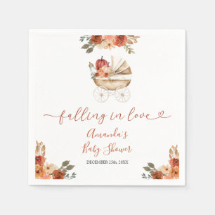 Servilleta De Papel Lluvia De Amor Calabaza Cochecito Floral Shower De