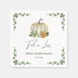 Servilleta De Papel Lluvia de Amor en Otoño Verde Calabaza Despedida d