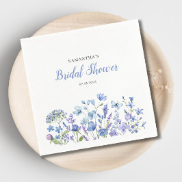 Servilleta De Papel Lluvia de boda floral azul