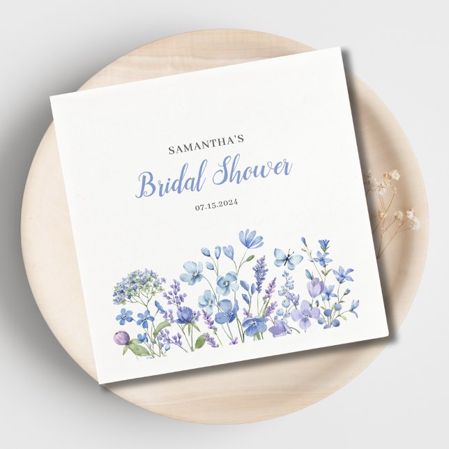 Servilleta De Papel Lluvia de boda floral azul (Subido por el creador)