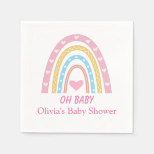 Servilleta De Papel Lluvia de colores boho rosa azul amarillo Oh Baby 
