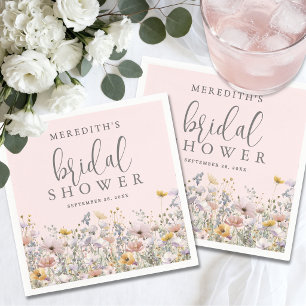 Servilleta De Papel Lluvia de Flores Silvestres Rosa para Bridal Showe