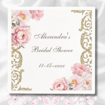 Lluvia de Flores Vintage Rosa de Peonías Nupciales