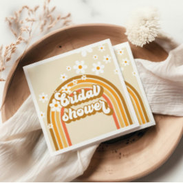 Servilleta De Papel Lluvia de ideas retro arcoíris para despedida de s