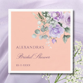Servilleta De Papel Lluvia de Lilas y Flor de Melocotón para Boda de P