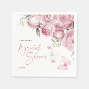 Servilleta De Papel Lluvia de Mariposas Rosa Té de Novia