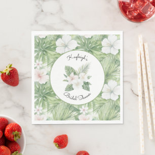Servilleta De Papel Lluvia de Novia de Hojas Tropicales Flor de Hibisc