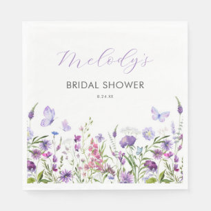 Servilleta De Papel Lluvia de Novia Flor Silvestre Mariposa
