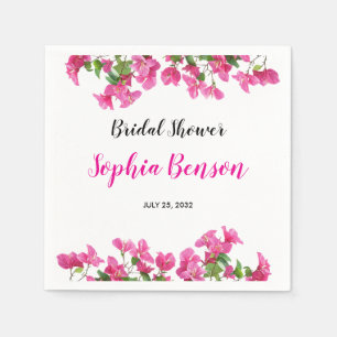 Servilleta De Papel Lluvia de Novia Floral de Buganvilla Rosa