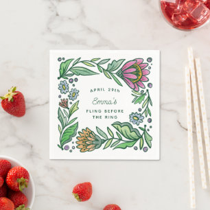 Servilleta De Papel Lluvia de Regalos Artística Escandinava Floral par