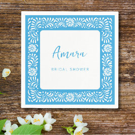 SERVILLETA DE PAPEL LLUVIA DE REGALOS DE BODA DE TALAVERA AZUL