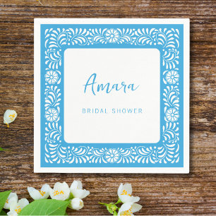 SERVILLETA DE PAPEL LLUVIA DE REGALOS DE BODA DE TALAVERA AZUL