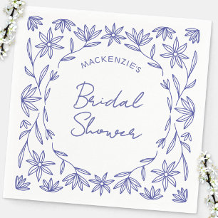 Servilleta De Papel Lluvia de Regalos Nupciales de Flor Silvestre Azul
