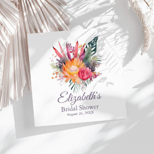 Servilleta De Papel Lluvia de Regalos Nupciales de Flores Tropicales C