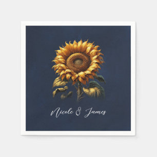 Servilleta De Papel Lluvia de Regalos Nupciales de Girasoles Rústicos 