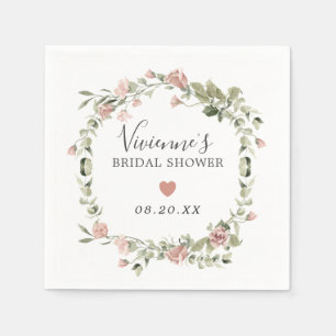 Servilleta De Papel Lluvia de Regalos Nupciales Floral de Eucalipto Ro