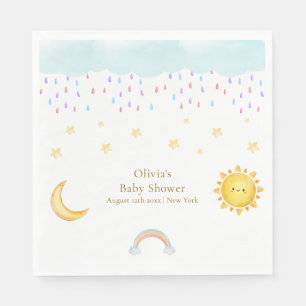 Servilleta De Papel Lluvia de Sol Luna Estrellas Arco Iris Baby Shower
