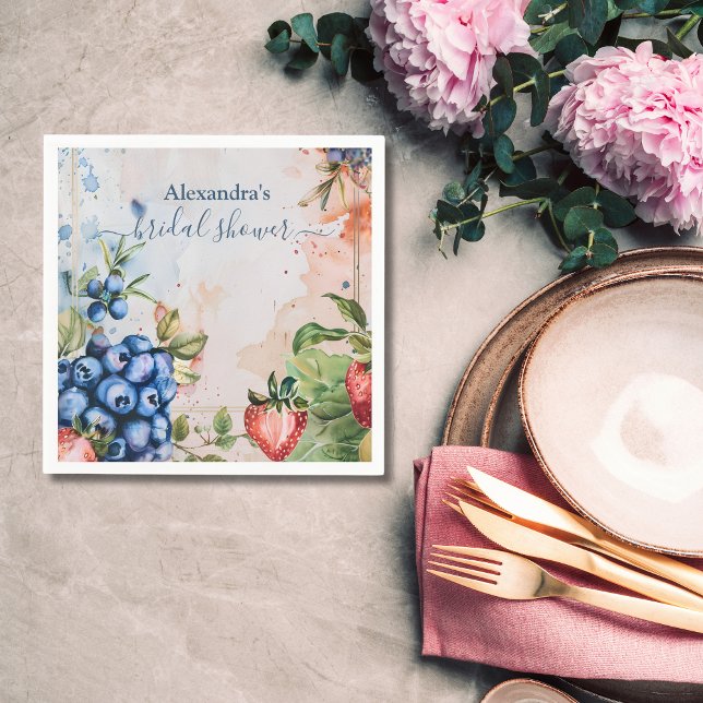 Servilleta De Papel Lluvia de Verano: Dulce Fresa para una Boda (Subido por el creador)