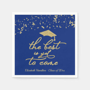 Servilleta De Papel Lo Mejor Está Por Llegar Fiesta de Graduación Azul